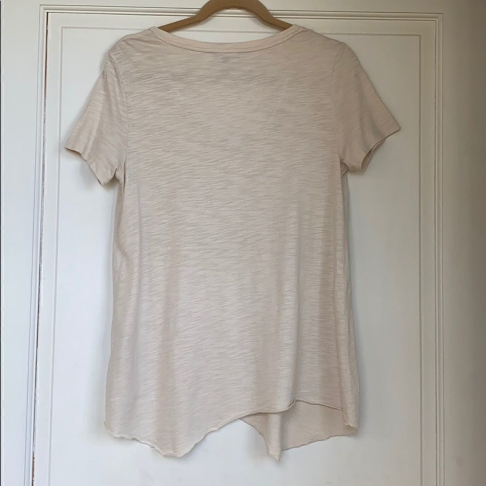 Asymmetrical Hem V Neck T shirt By Lilla P - Picture 5 of 5